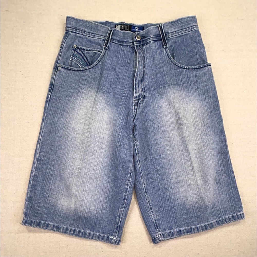 Southpole Mens 34 NWTs Baggy Denim Shorts Light Wash‎ Y2K Streetwear Jorts